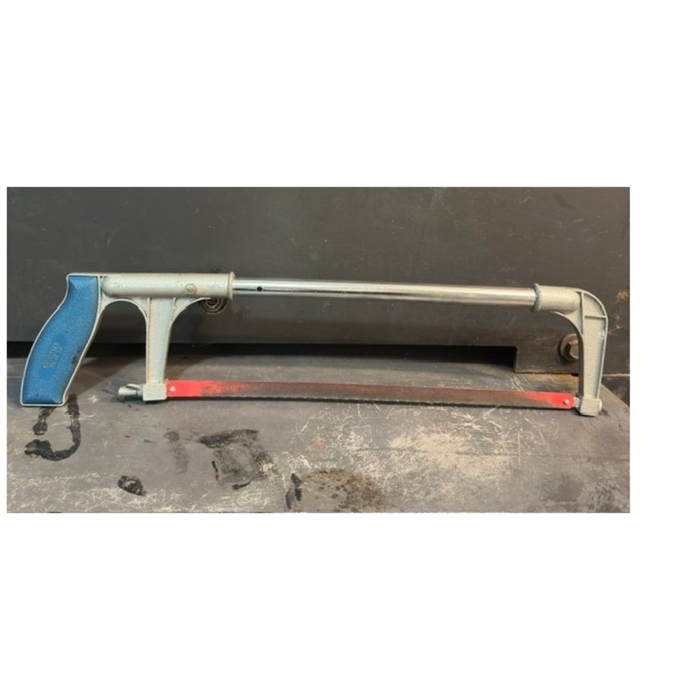 Easco Corvette Hacksaw No 21 Vintage USA Adjustable Metal Saw Blue Workshop 16in